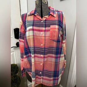 Women’s Old Navy Plaid Long Sleeve Button Up Blouse size Large